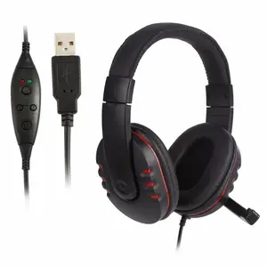 Freis prec heinrich tung Mikrofon Headset Leder USB Kabel Stereo Mikrofon Kopfhörer Gaming Kopfhörer für Sony PS5 PS4 PC Spiel Laptop