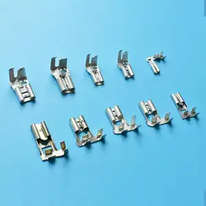 QWT 187 110 205 250 different type of terminales electrical naked female faston flag cable connector single crimp terminal