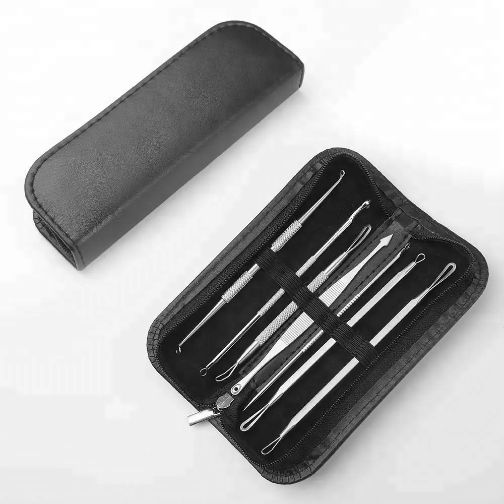 Chirurgico In Acciaio Inox Comedone Acne Remover Tool Kit 7 pz