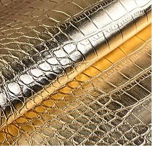 โรงงานขายส่งจระเข้นูนออกแบบพีวีซีหนังเทียมผ้าสำหรับทำมือกระเป๋า - Product Image 4