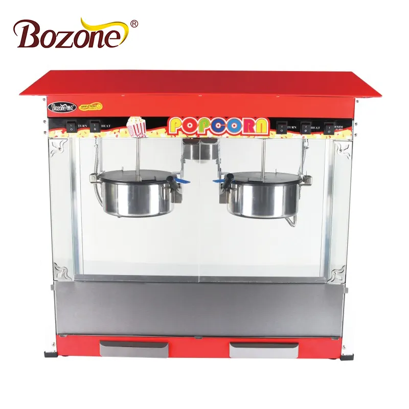 Macchina Per I Popcorn di fabbrica Prezzo CE Ha Approvato 16 OZ Commerciale Riscaldamento Elemento Durevole Ad Alta Capacità Doppia Pentola Air Popcorn Maker