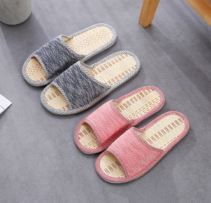 รองเท้าแตะแบบเปิดนิ้วเท้าสำหรับใส่ในบ้าน ทำจากไม้ไผ่ สำหรับฤดูร้อน - Product Image 6