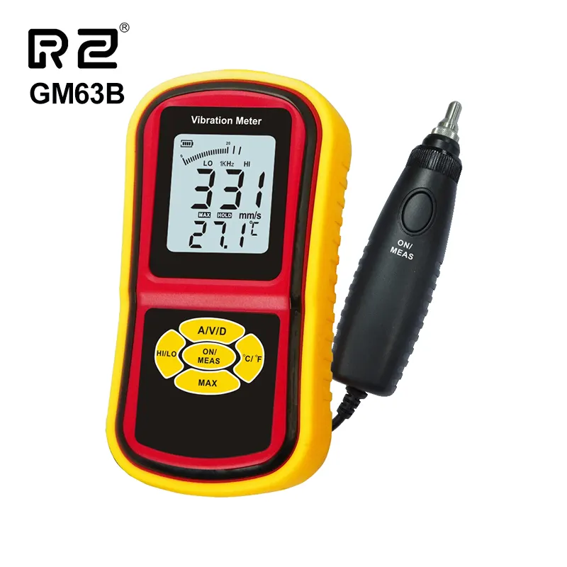 Professional Portable Digital Vibrometer Vibration Analyzer Tester MeterとTemperature MeterとLCD Backlight GM63B