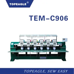 TOPEAGLE TEM-C906 6หัว9เข็ม Tajima เย็บปักถักร้อยราคาเครื่อง