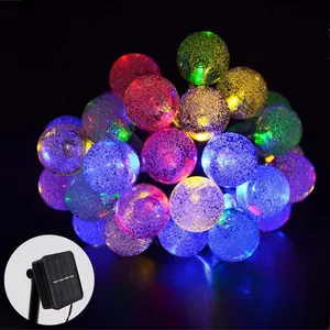 21ft 30LED Liburan Dekorasi LED Bola Kristal Air Drop Led String Light dengan Panel Surya