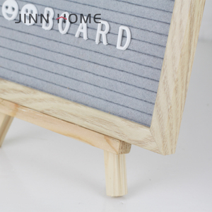 Wholesale Oak 10X10 Wood Felt Grey Changeable <strong>Letter</strong> <strong>Board</strong> Home Decoration Model <strong>with</strong> 340 <strong>Letters</strong> &amp; Numbers Wood Triangle Stand