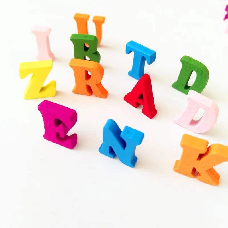 Colorful 15 millimetri di Legno Alfabeto Lettera Per Bambini Istruzione