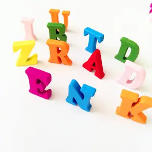 Renkli çocuk eğitim için 15mm ahşap alfabe mektup