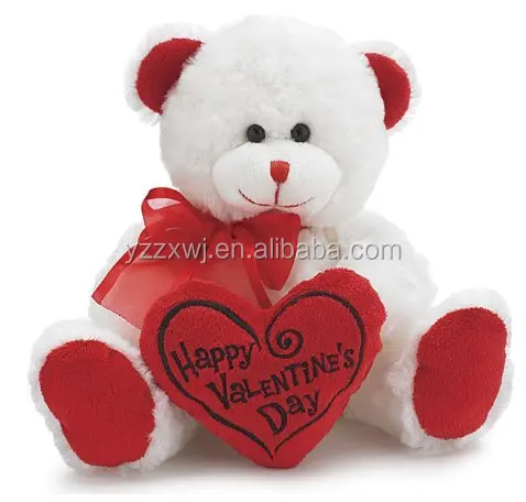 Oso juguetes de peluche regalo para el Día de San Valentín/regalos de oso de peluche del día de San Valentín/oso de peluche suave relleno Día de San Valentín con corazón