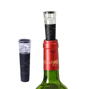 ปั๊มสุญญากาศสำหรับปิดผนึกไวน์จุกขวดไวน์สีดำแบบอุดรูรั่วซึมใช้ซ้ำได้