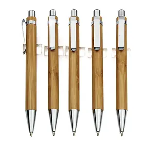 Wholesale High Quality Luxury Promotional Custom Logo Heavy Metal Twist Ball Point Pen With Wooden Box Gift Set