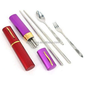 ชุดช้อนส้อมตะเกียบพกพาพร้อมโลโก้สั่งทำ กล่องอะลูมิเนียม ชุดอุปกรณ์รับประทานอาหารสำหรับตั้งแคมป์ - Product Image 5