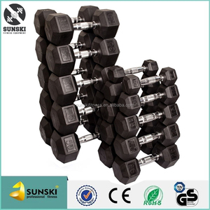 <span class=keywords><strong>Hex</strong></span> haltère ensemble/en caoutchouc enduit Crossfit Caoutchouc <span class=keywords><strong>Hex</strong></span> Haltère - Product Image 3