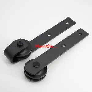 Di alta Qualità Dell'annata 6.6 ft In Acciaio Al Carbonio J Forma Interni In Legno moderno Scorrevole Barn Door Hardware