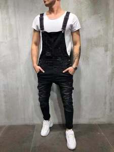 <span class=keywords><strong>Salopette</strong></span> <span class=keywords><strong>en</strong></span> <span class=keywords><strong>jean</strong></span> déchiré pour homme, style streetwear, taille S-XXXL Y11267 - Product Image 3