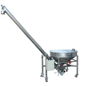 Food industry salt screw auger conveyor with hopper