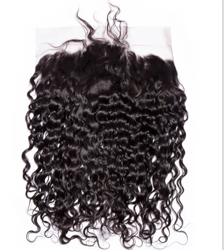 Brazilian Water Wave 13X4 Pre Plucked Lace Frontal Closure Sunlight Human Hair Natural Hairline With Baby Hair Remy Human Hair