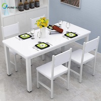 Mesa y Sillas de Comedor Multifuncionales de Acero y Madera para Apartamentos Pequeños