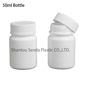 50ml ilaç plastik şişe, plastik şişe için toz, tablet, kapsül, hap