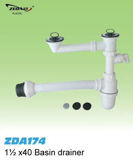 basin drainer,siphon,bottle trap ,double plastic basin drainer