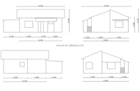 Wasserdichtes modulares Holz fertighaus Stahlrahmen Villa China Lieferanten lösung für Büro Hotel Apartment Carport Verwendung
