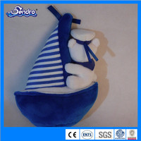 Promotion — jouets de bébé, ours marin en peluche, personnalisé, bateau bleu, vente en gros,