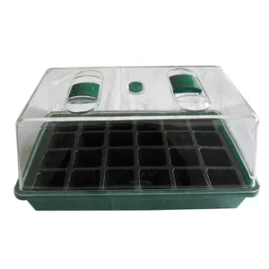 高品质 PS 迷你便携式温室塑料室内种植盒，带 24 芯模压插件