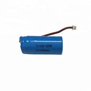Rechargeable li-ion battery pack 16340 650mAh 3.7V with pcb and wires