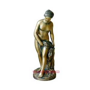 Scultura uomo nudo in bronzo per soggiorno interno metallo artigianato statua ornamenti - Product Image 4