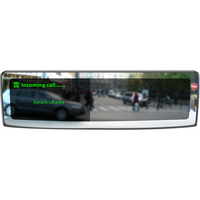 Monitor de espejo LCD de 4,3 ", pantalla de cámara de visión trasera, espejo de navegación Gps por cable USB para operar Waze Google Map en Android iphone