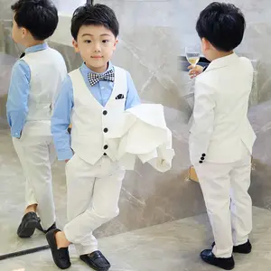 2019 spring autumn Korean fashion gentleman children clothes new white suit boy vest suit wholesaler