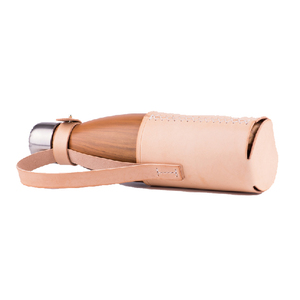 Genuine Leather Insulated Bottle Holder With Handle Copper Finish Portable Flask Cover Thermos Case Promotional Gifts - Product Image 3