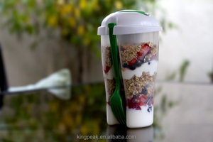 Verse Salade Portie Cup <span class=keywords><strong>Shaker</strong></span> Met <span class=keywords><strong>Dressing</strong></span> Container Vork Voedsel Opslag Container Doos Verse Salade Te Gaan Container Set