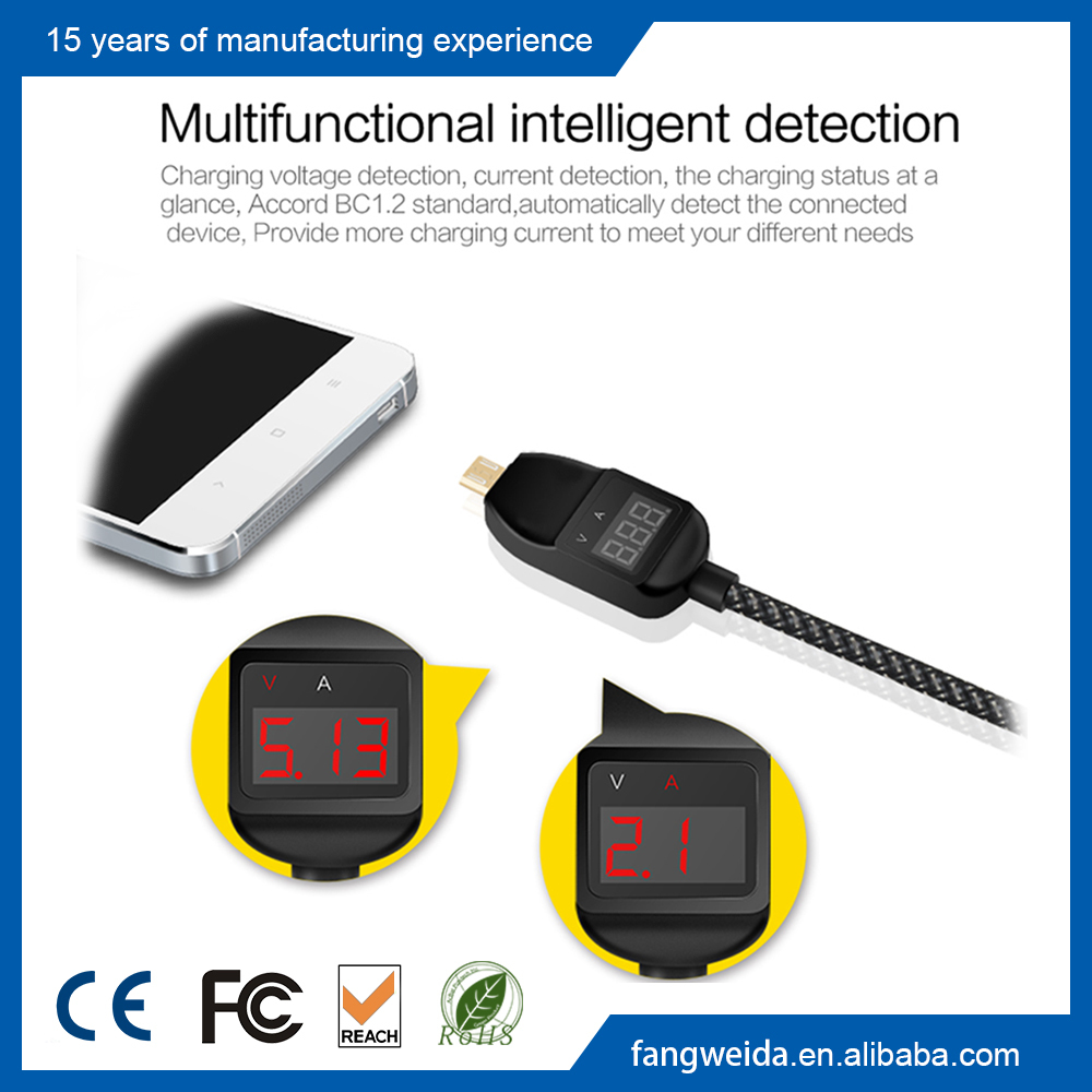 Smart Display Nylon Tressé Micro Usb Câble De Charge pour les Appareils Avec Micro USB Connecteur