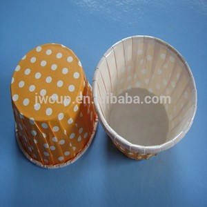 Punto de color naranja caramelo tazas, ronda de mini panecillo de papel tazas de torta de la magdalena de <span class=keywords><strong>los</strong></span> casos la fiesta de la vendimia de la boda - Product Image 1