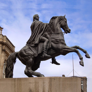 Antico uomo in ottone scultura giardino bronzo cavallo e cavaliere statua <span class=keywords><strong>guerriero</strong></span> o generale sulla statua del cavallo - Product Image 1