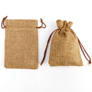 Holesale-<span class=keywords><strong>bolsa</strong></span> <span class=keywords><strong>de</strong></span> <span class=keywords><strong>tela</strong></span> <span class=keywords><strong>de</strong></span> <span class=keywords><strong>arpillera</strong></span> natural con cordón, <span class=keywords><strong>bolsa</strong></span> con logo impreso - Product Image 4