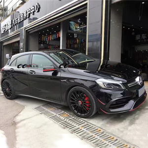 Hermoso Kit de cuerpo de fibra de carbono para Mercedes Benz W117 <span class=keywords><strong>A45AMG</strong></span> labio delantero difusor trasero faldas laterales delantero Canards Facelift - Product Image 3