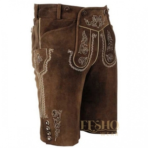 Lederhosen tradicional para hombres y mujeres Traje de estilo bávaro Traje clásico de Oktoberfest Tirantes ajustables Bolsillos laterales - Product Image 1