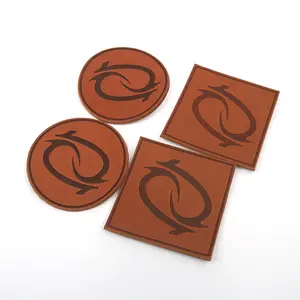 Self-Adhesive Backing Eco-friendly Customized Hot Stamping Brand Logo Washable Genuine Leather Seat Patches Tags for Bags
