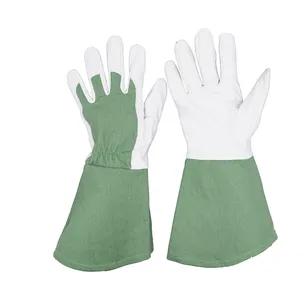 Gants capri Rose en cuir de chèvre, pour le travail dans le jardin, manchette longue, pour femmes et hommes, 8 pièces