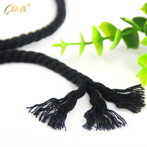 High Quality 3-strands Twisted <strong>Black</strong> Cotton Ropes Customs Colors Twisted Cotton <strong>Cords</strong> for Garment and Decoration - Product Image 6