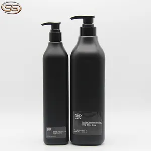 500 ml 1000 ml מט שחור כיכר PET פלסטיק שמפו Boay לשטוף בקבוק