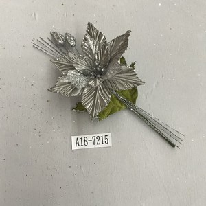 بريق الاصطناعي البونسيتة الجذعية واحدة مع 2 أوراق - Product Image 3