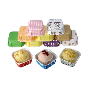 Square Mini Multicolor Pet Coated Wedding Decorating Paper Souffle Baking Cup Liners Roll
