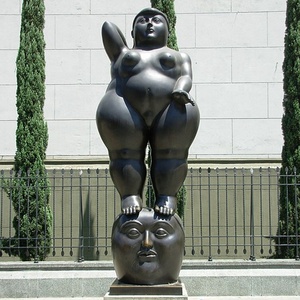 Scultura in bronzo di Fernando Botero, <span class=keywords><strong>statua</strong></span> di donna grassa in piedi sulla <span class=keywords><strong>testa</strong></span> - Product Image 1