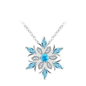 Collana del fiocco di neve dei gioielli della pietra del pendente di modo placcata argento di nuovo arrivo