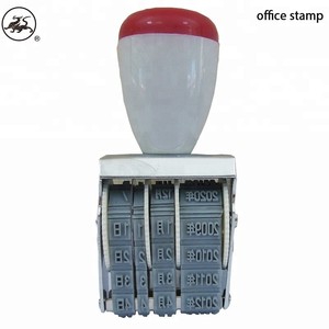 Kantoorgebruik digitale datum hand stempel, automatische metalen nummer stempel dater stamper met ink pad stempelkussen