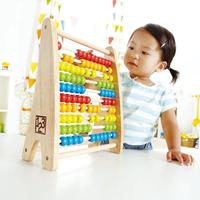 Nouvelle marque Hape vente à chaud usine à base d'eau sécurité éducative pour enfants poli couleur arc-en-ciel Mini boulier en bois jouets pour enfants