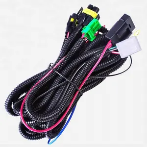 Automotive ev wire harness H11 car switch Fog lamp light wire harness kit with fog light switch cable assembly